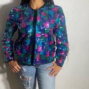 Sequins multi colored blazers Sz L